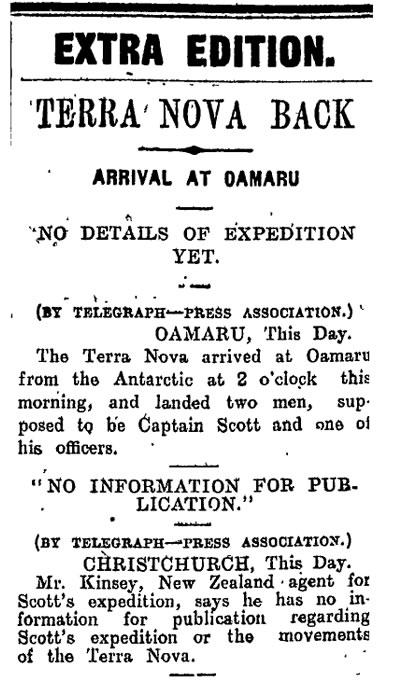 Terra Nova arrives at Oamaru