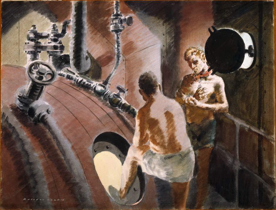 Cleaning boilers on HMNZS <em>Breeze</em>