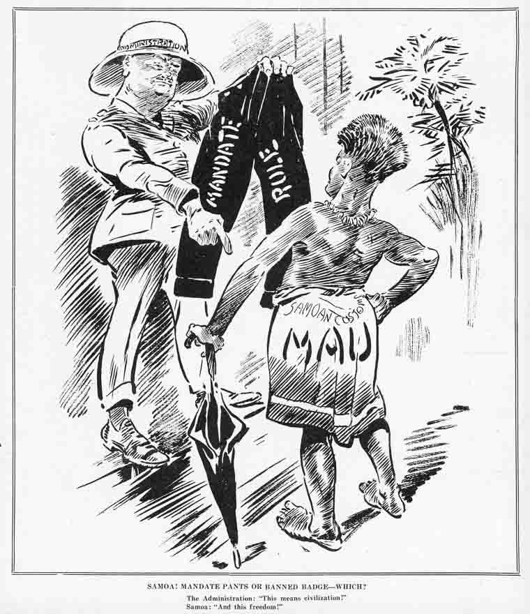 Mau versus mandate cartoon, 1930