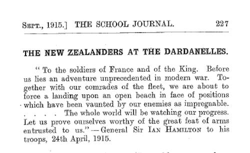 Gallipoli feature in the <em>School Journal</em>