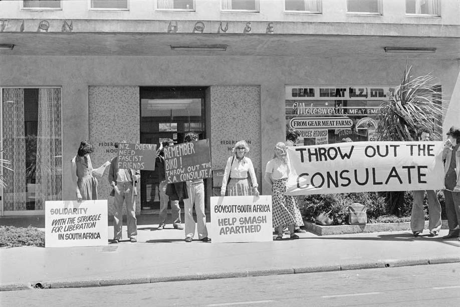 Protest outside South African consulate