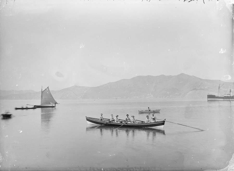 Wellington Star club members in whaleboat