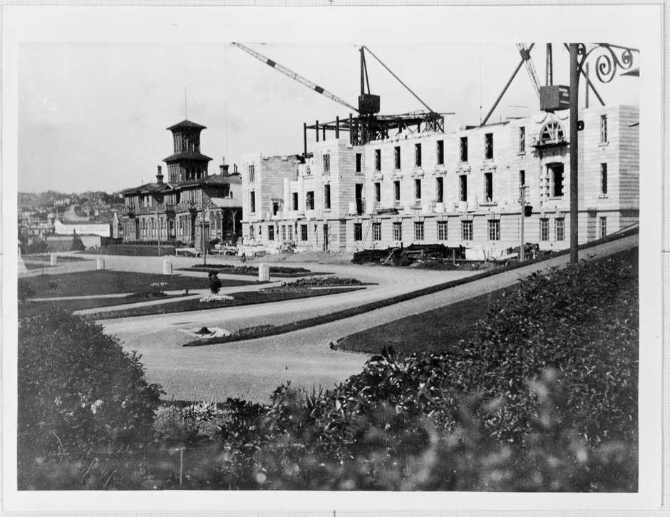 Constructing Parliament Buildings, about 1920