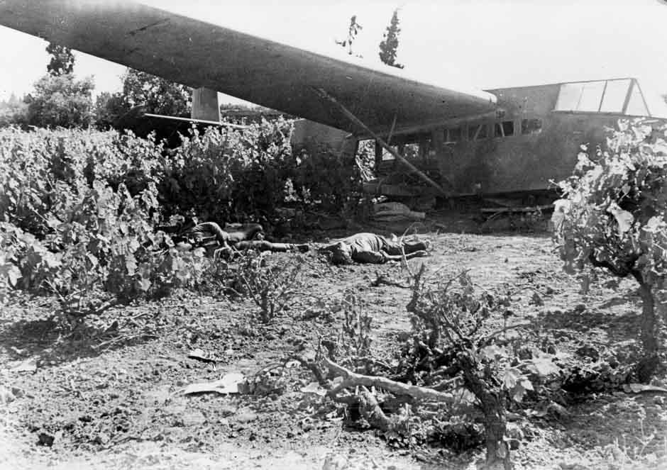 Crashed German glider on Crete
