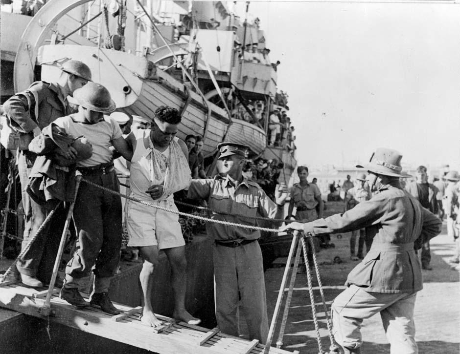 Evacuating wounded from Crete