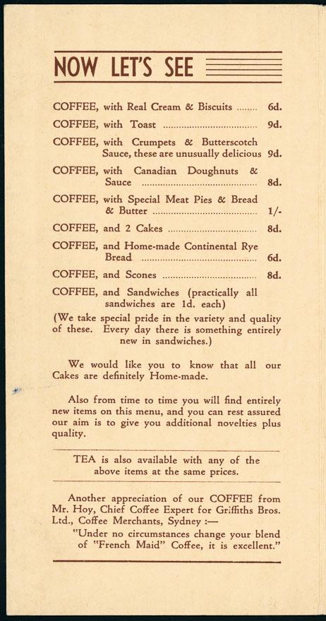 French Maid Coffee House menu