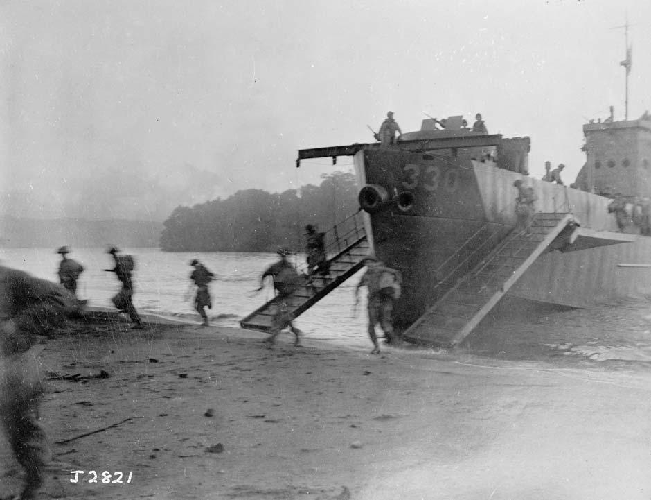 Landing on Mono Island under fire