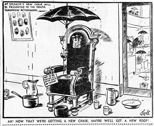Parliament Speaker's chair cartoon