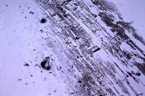 Tail of Air New Zealand plane at Mt Erebus