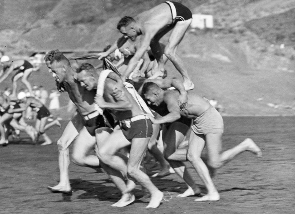 Chariot race on Piha beach