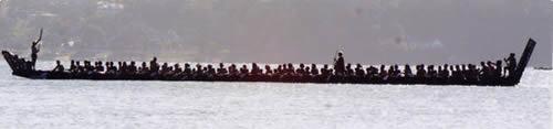 Ngāpuhi war canoe at Waitangi