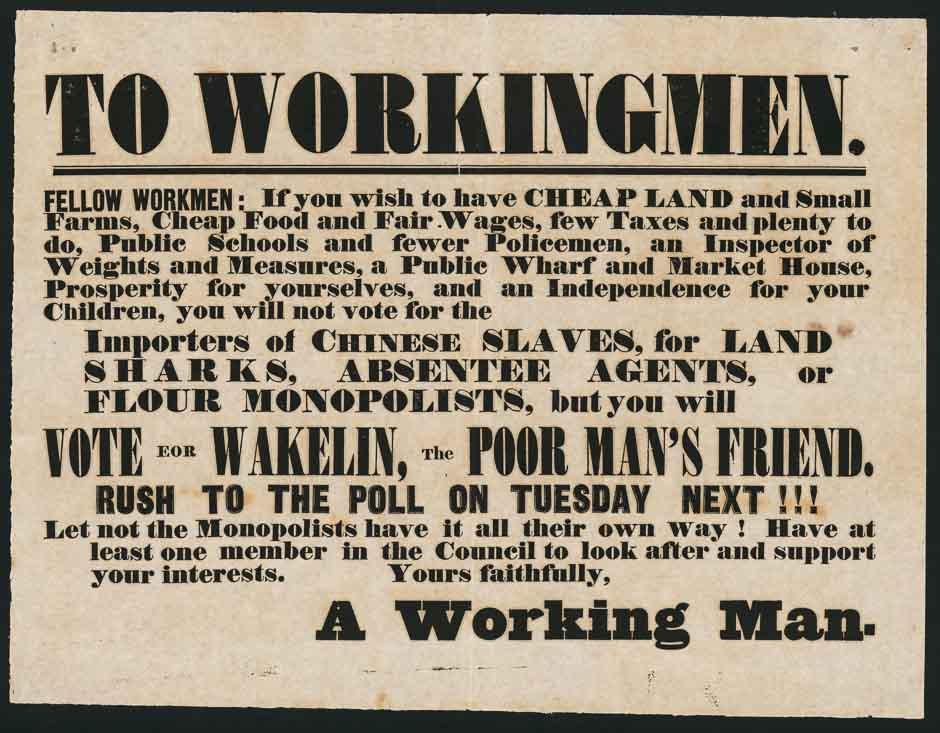 1853 electoral poster