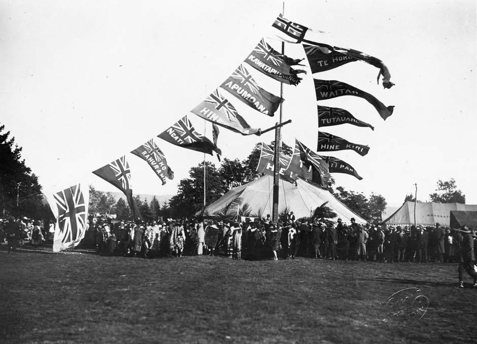 Tribal flags with red ensigns