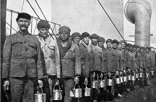 New Zealand tunnellers on board the Ruapehu