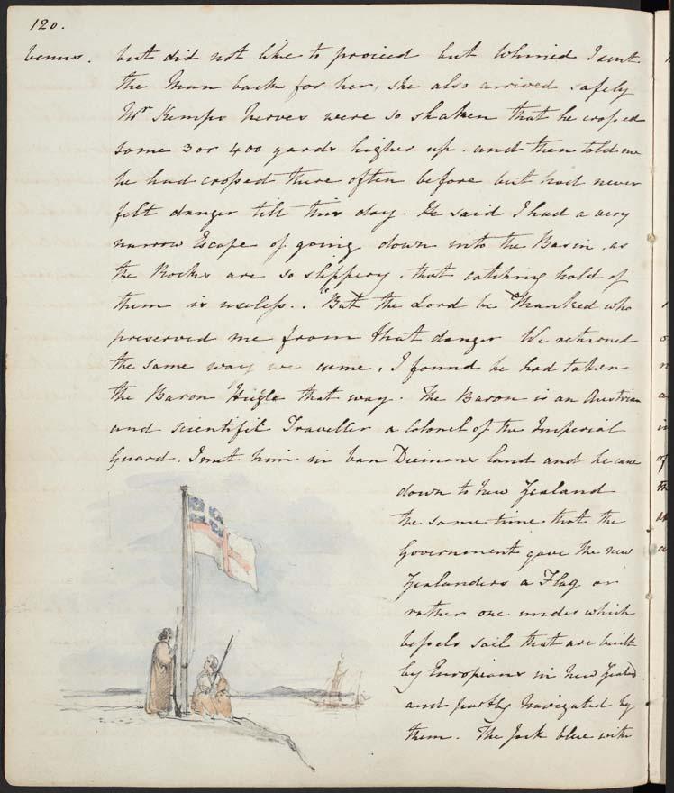 Māori beneath United Tribes flag