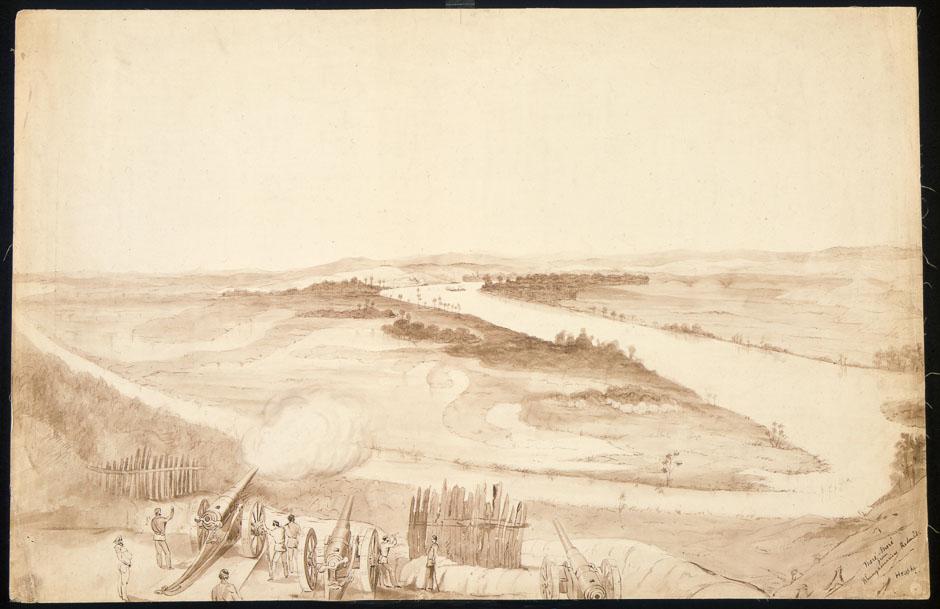 Meremere from Whangamarino Redoubt