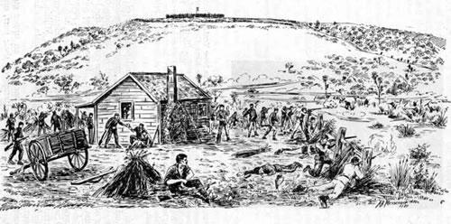 Scene from battle of Waireka