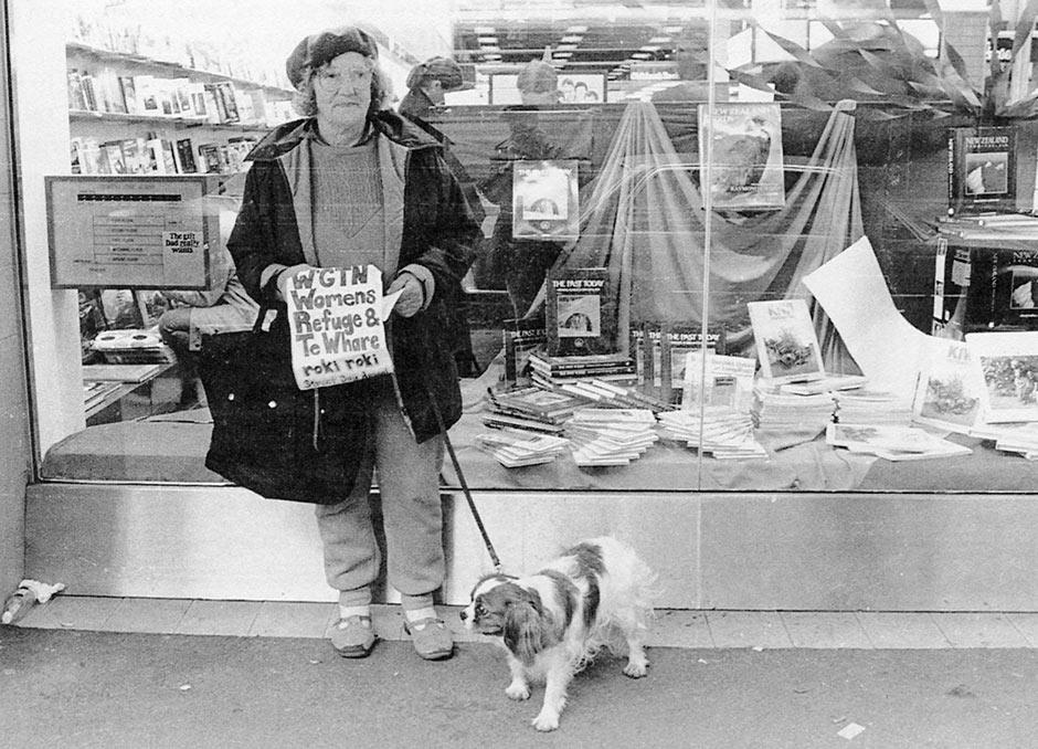 Woman fund-raising on street