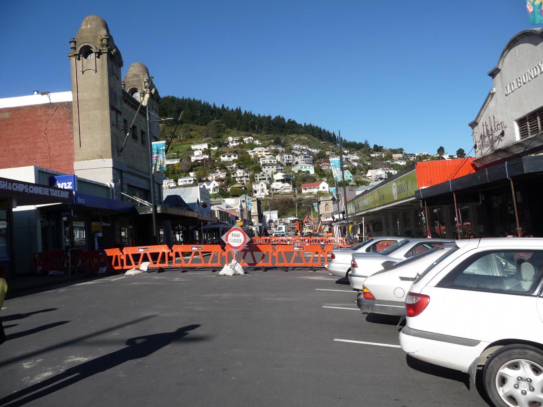 Lyttelton cordon after September 2010 earthquake