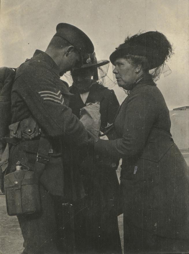 A mother farewells her soldier son