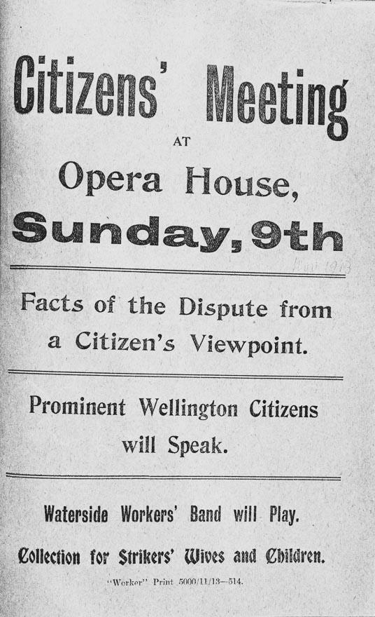 Opera House strike meeting poster