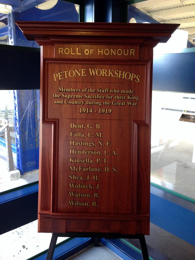 Petone Anzac Day ceremony and roll of honour board