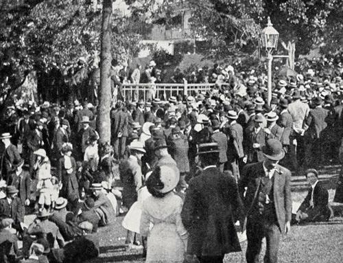 Mass strike meeting in Western Park,  Auckland