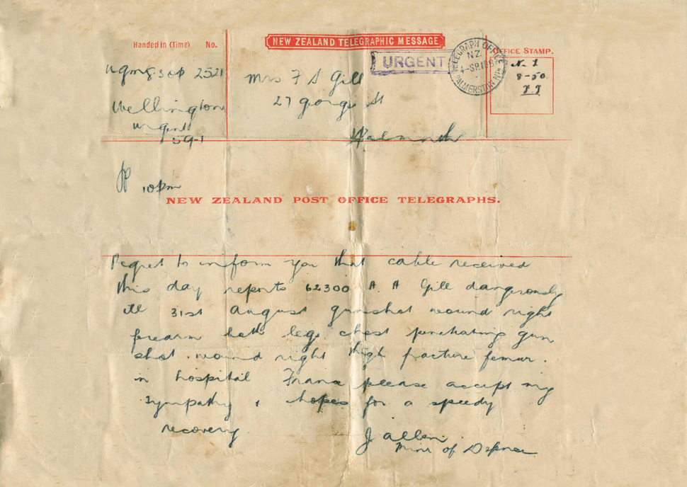 First World War telegram